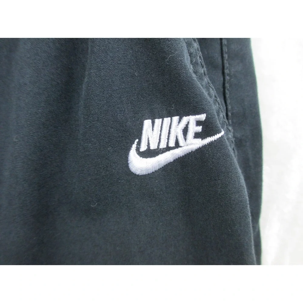 Nike Shorts Womens Large‎ Black Bermuda Spell Out Logo Swoosh Casual Ladies*